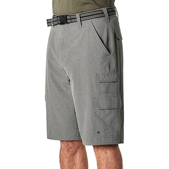 IRON CLOTHING Men Belted Stretch Microfiber Cargo Short - Picture 5 of 5